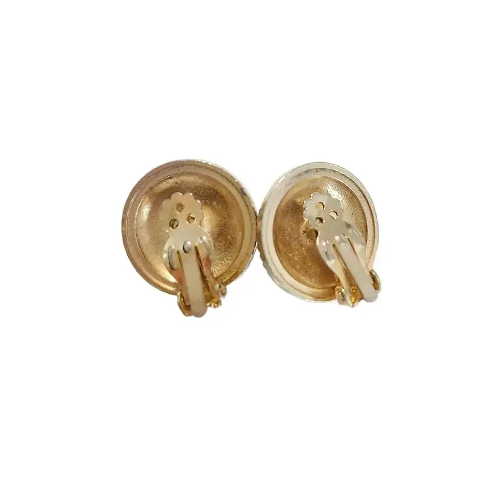 Vintage Aqua Blue Lucite Bulls Eye Clip on Earrings, 1960s